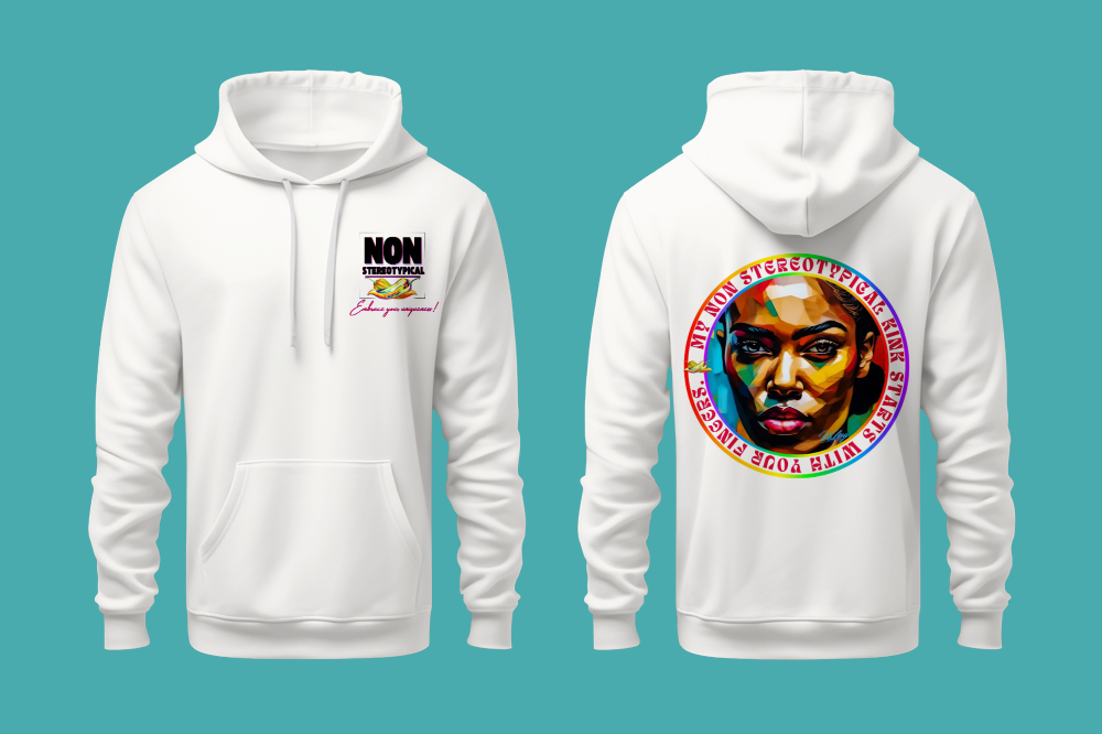 « Baisons la norme en mode Non Stereotypical » sur hoodie blanc