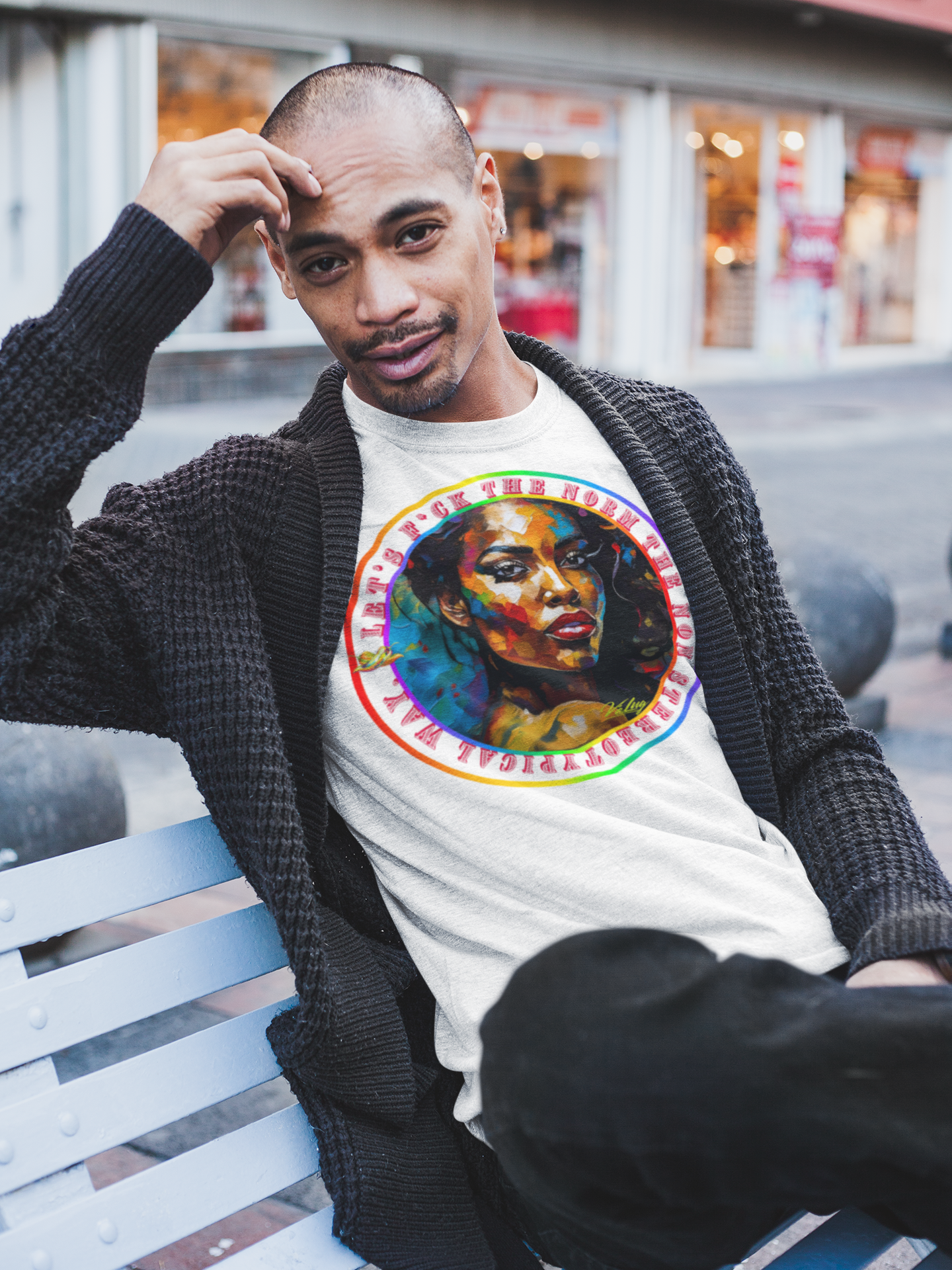 « Baisons la norme en mode Non Stereotypical » sur teeshirt blanc
