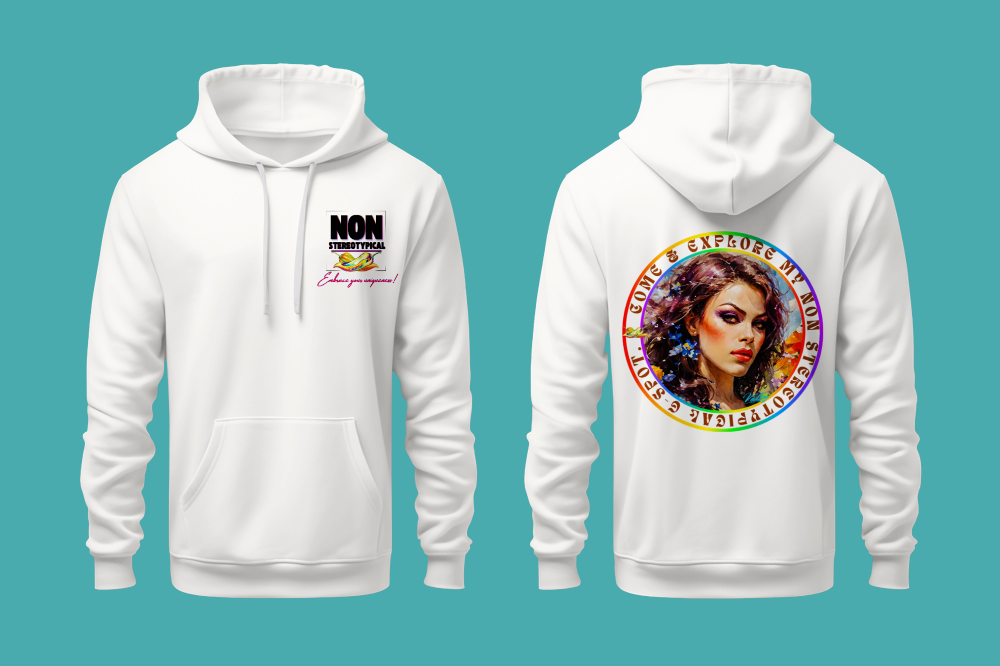 « Viens explorer mon point G NoN Stereotypical » sur hoodie blanc